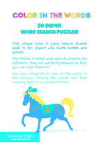 Load image into Gallery viewer, All About HORSES: 50 Color In Word Search Puzzles

