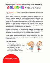 Load image into Gallery viewer, My First German-English Color-In Word Search Puzzle Book
