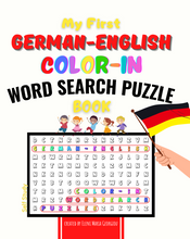 Load image into Gallery viewer, My First German-English Color-In Word Search Puzzle Book
