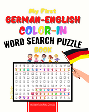 Load image into Gallery viewer, My First German-English Color-In Word Search Puzzle Book