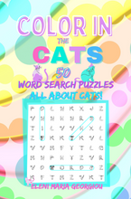 画像をギャラリービューアに読み込む, Color in the CATS: 50 Word Search Puzzles All About Cats!
