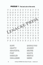 将图片加载到图库查看器，All About HORSES: 50 Color In Word Search Puzzles
